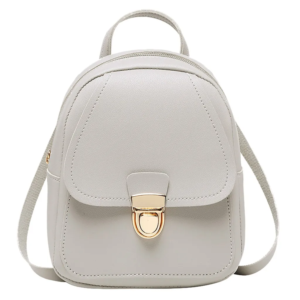 2019 New Small Backpacks Girl Headphone Hole Backpack Slung Student Shoulder Bags Mobile Phone Purse | Unisex