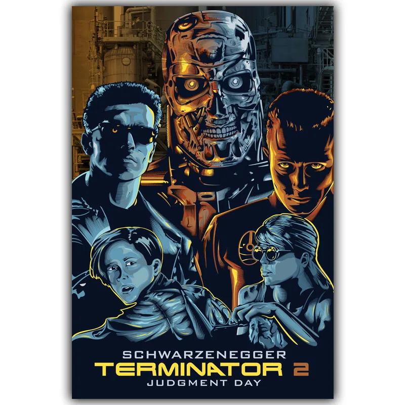 Терминатор T-800 Шварценеггер фильм Искусство Шелковый печати плакатов 30x45 см 60x90
