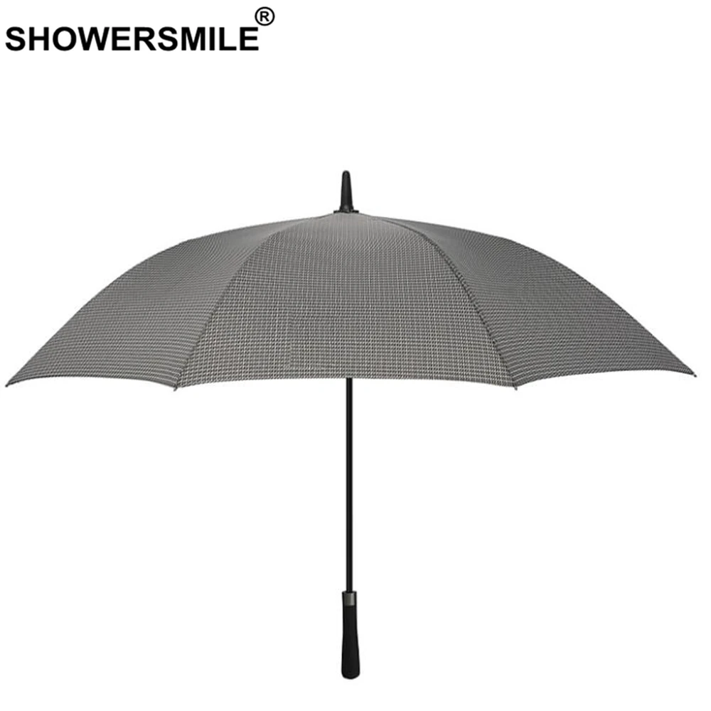 SHOWERSMILE Golf Umbrella Windproof for Men Long Handle Black Rain Gentleman Business Guarda Chuva Mens Gifts | Дом и сад