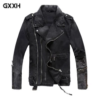 2019 new denim jacket black slim denim jacket black jeans motorcycle jacket retro torn jacket size m l xl xxl 3xl 4xl
