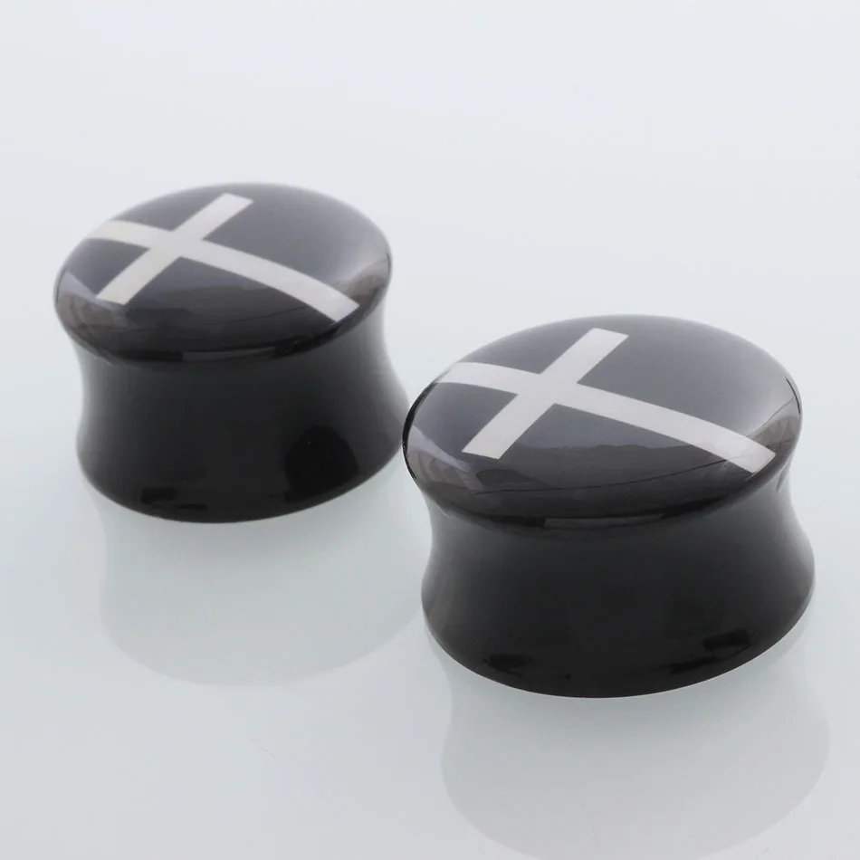 Серьги туннели из акрила ювелирные украшения для пирсинга с белыми