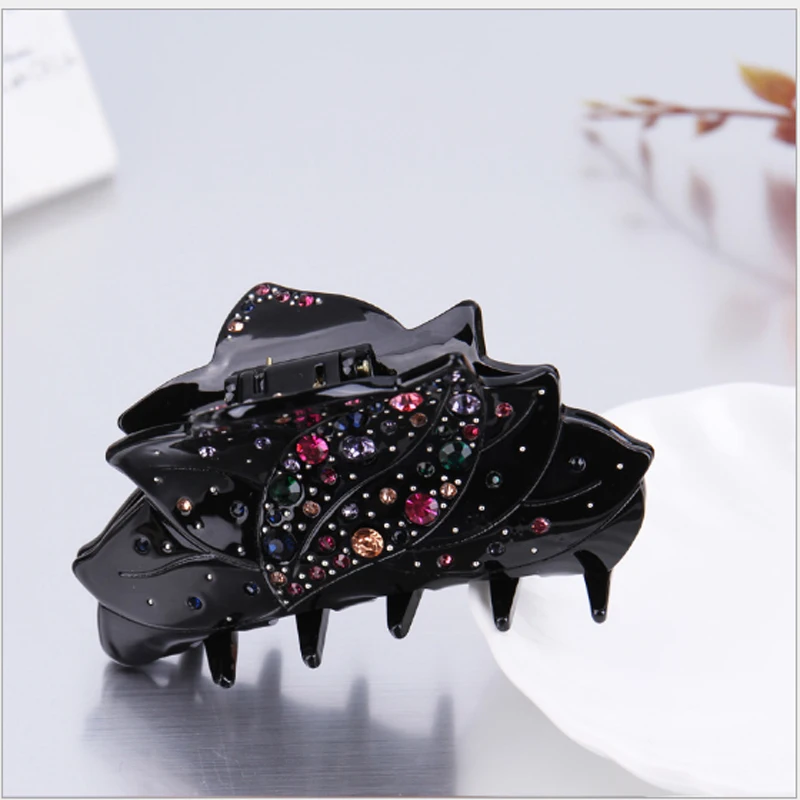 Дешевые веерообразные Когти для волос со стразами женщин аксессуары из ацетата