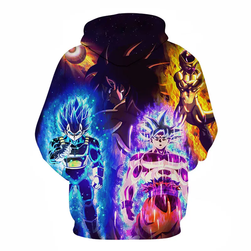 Аниме толстовки Dragon Ball Z с капюшоном и карманами малыш Гоку 3D пуловеры для женщин