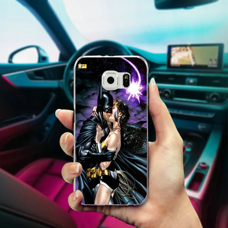 Soft TPU Mobile Phone Cases Cover for Samsung Galaxy Note 2 3 4 5 8 S3 S4 S5 Mini S6 S7 S8 S9 Edge Plus Batman Cat Woman Kissing | Мобильные