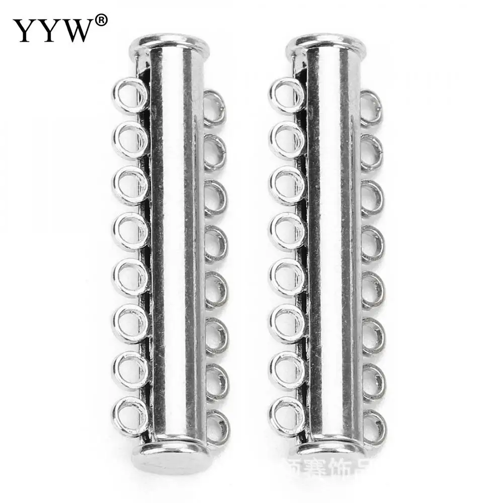 platinum color YYW Hot 5pcs/Lot Multi Strand Strong Magnetic Clasps For Necklaces Bracelets End Lock Clasp Connector DIY Jewelry Making Finding - Цвет: platinum color