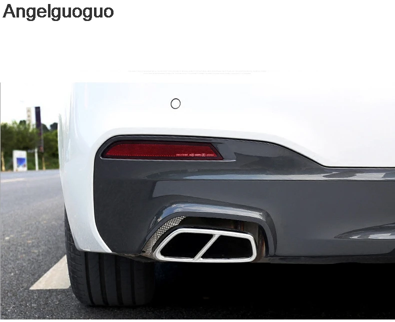 Angelguoguo Тюнинг автомобиля выхлопная труба обшивка отделка для 2018 BMW 5 серии G30 G38