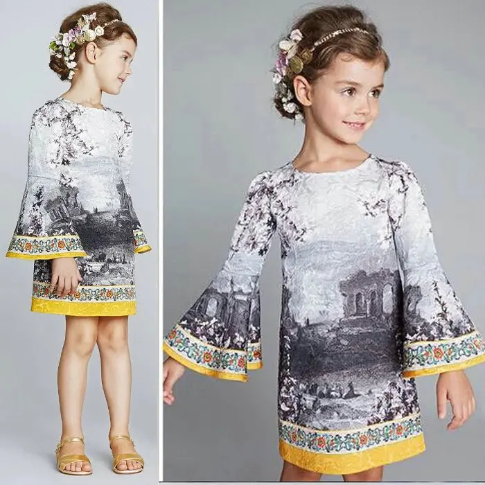 Мода девушки чернила платье новорожденных девочек ну вечеринку китайский дизайн