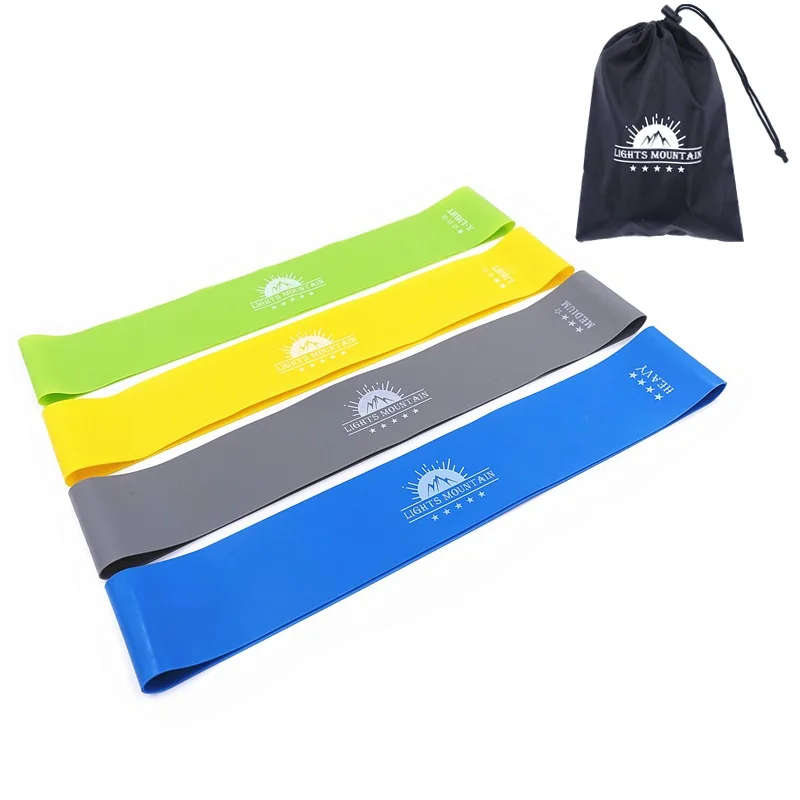 30cm-set of 4 Набор эластичных лент для занятий фитнесом, Кроссфит, йогой, пилатесом, упражнениями для домашнего спортзала, мини-ленты для тренировок - Цвет: 30cm-set of 4