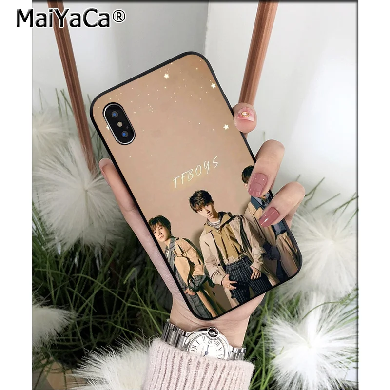 MaiYaCa мальчик команда TFboys черный ТПУ мягкий чехол для телефона Apple iPhone 8 7 6 6S Plus X XS MAX