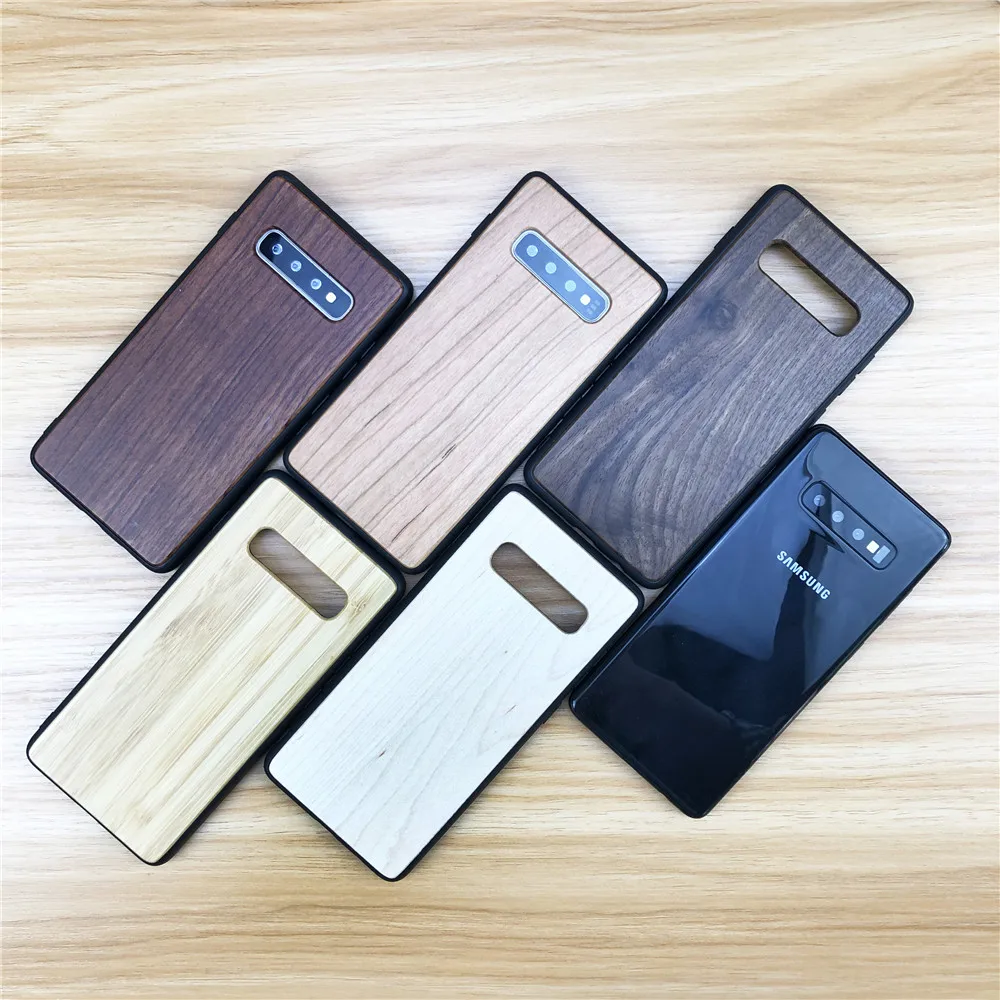 Для samsung Galaxy Note 8 9 S7 Edge S8 S9 Plus Деревянный чехол из натурального дерева + силиконовый