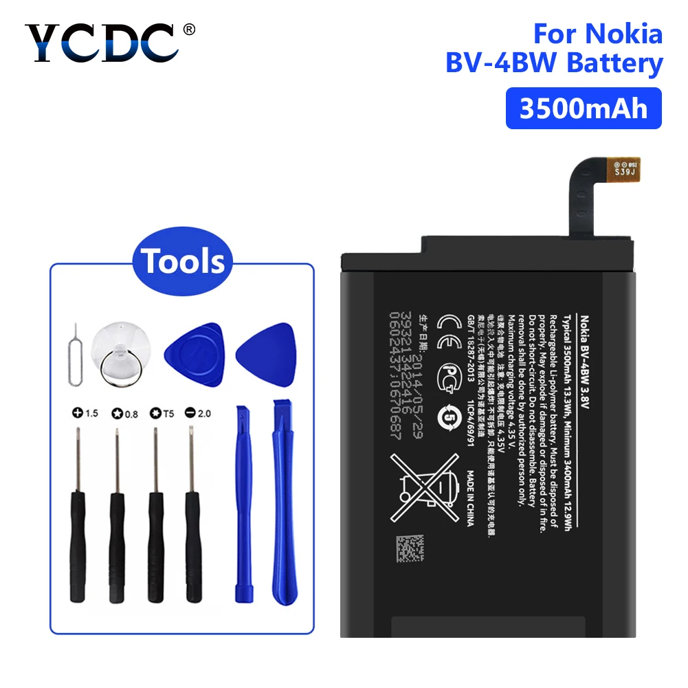 3 8 V BV 4BW 3500mAh литий ионный аккумулятор сотового телефона сменные ячейки для Nokia Lumia