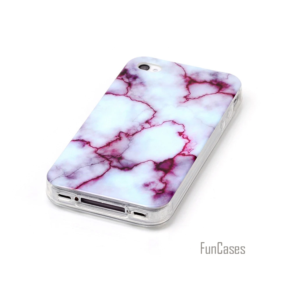 Для iphone 4S чехол силиконовый мягкой ультра тонкий ТПУ Мрамор узор сзади телефон