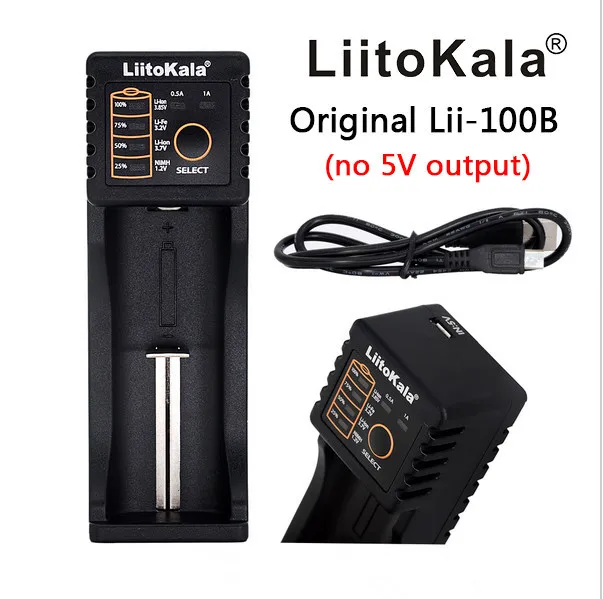 Новинка Liitokala Lii 100B 1 2 В/3 в/3 7 в/4 25 В 18650/26650/18350/16340/18500/AA/AAA зарядное устройство lii100|aaa