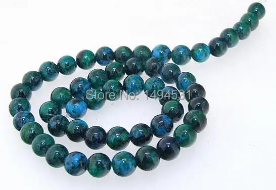 Высококачественные круглые азуритовые хризоколлы бусины с драгоценным камнем 8