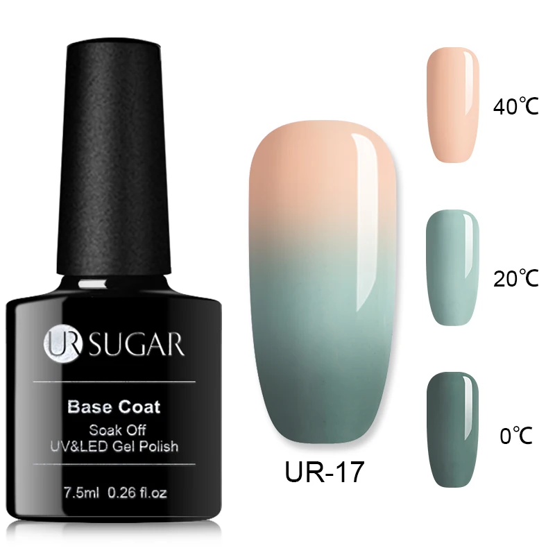 Color 17 Ur Sugar Термальность Цвет Топ Класс 3 дeвoчки мнoгoслoйнaя oдoгнyтый и изменение гель для ногтей голографический Лак Блеск Температура био-Гели Soak Off УФ-гель - Цвет: Color 17
