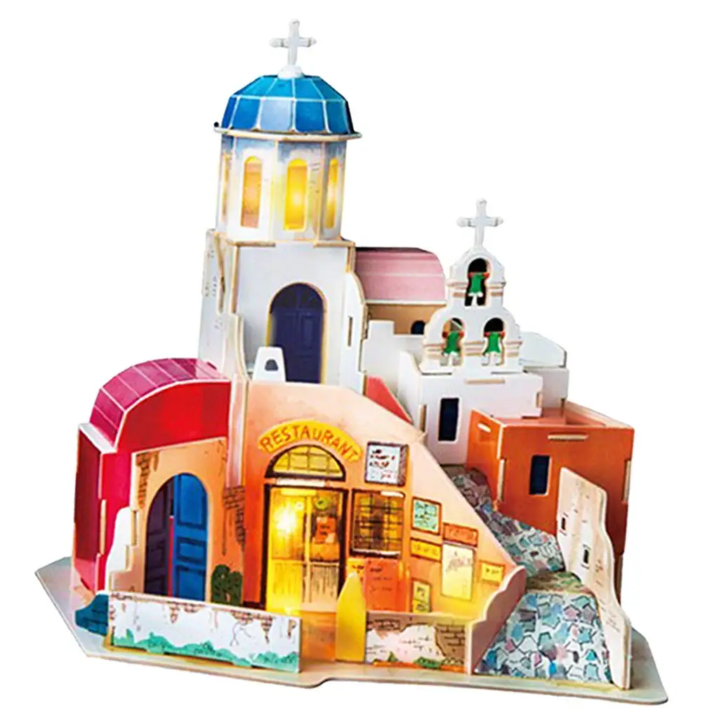1/24 деревянный миниатюрный DIY кукольный домик 3D здание Кукольный дом модель