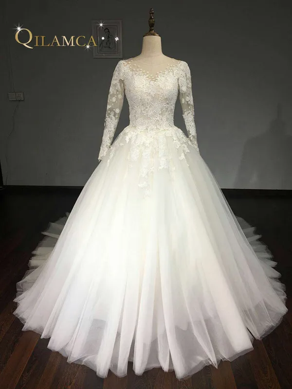 Vestido De Noiva свадебное платье с длинными рукавами 2018 арабское принцессы Casamento