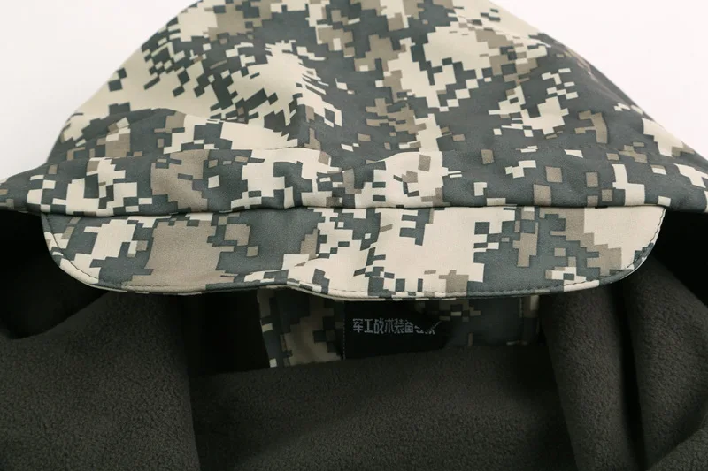 Men Autumn Winter Warm Jackets Fleece Black Green Camo Print Army Military Special Forces Camouflage Suit Military Uniform