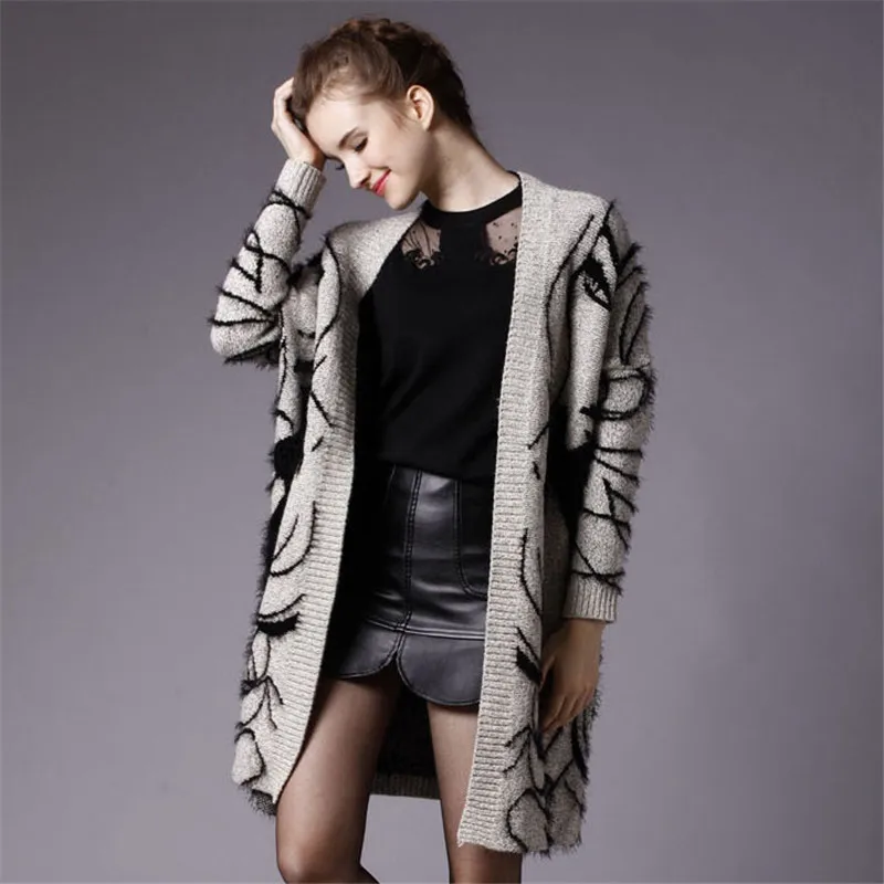 2017 женское повседневное зимнее пончо оверсайз свитера длинное пальто Pull Femme