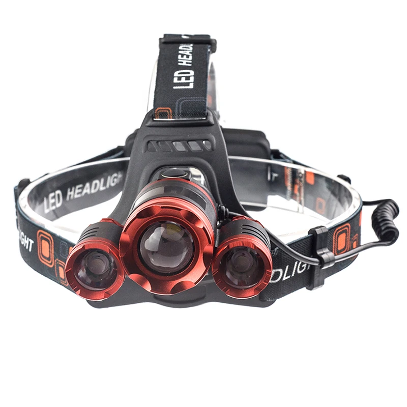 CREE xm l T6 * 3 светодиодные фары 8000LM аккумуляторные фара Масштабируемые Глава шлем