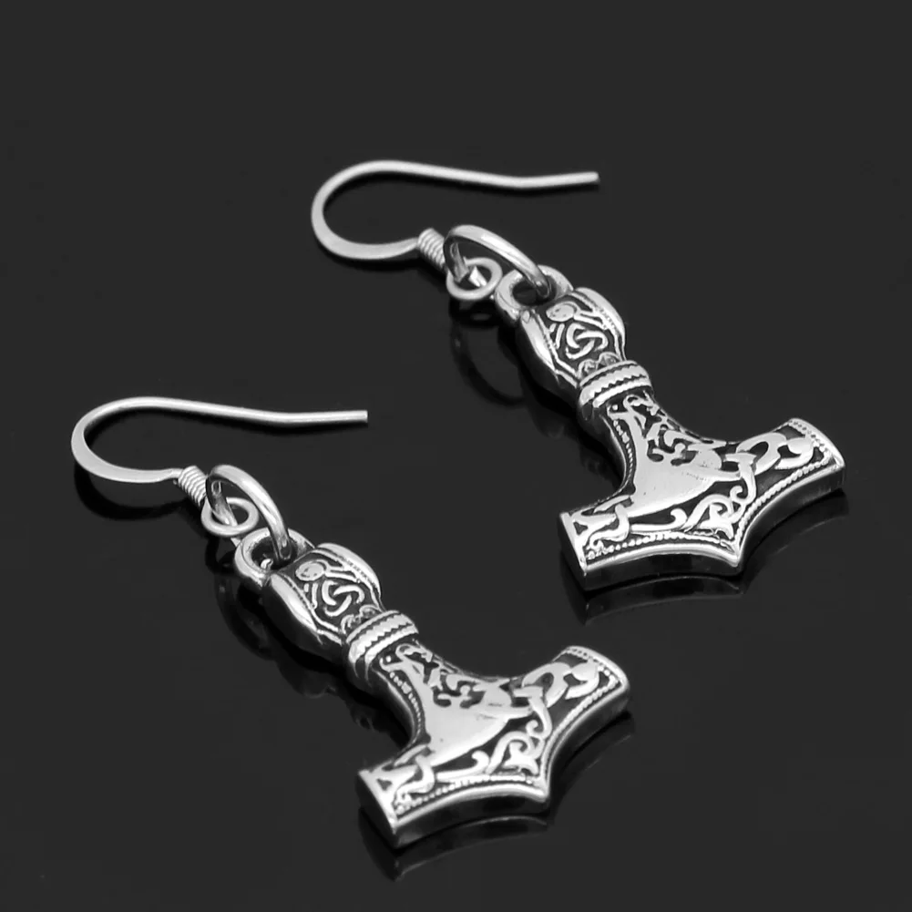 Скандинавский Викинг руны маленький Молот Тора Mjolnir серьги из нержавеющей стали