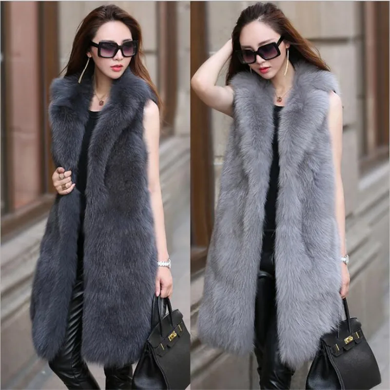 

MSAISS Big Size S-6XL 2017 Fashion Faux Fox Fur Winter Long Lady Fur Coat Woman Warm Artifical Fox Fur Coats Female Ladies Fur