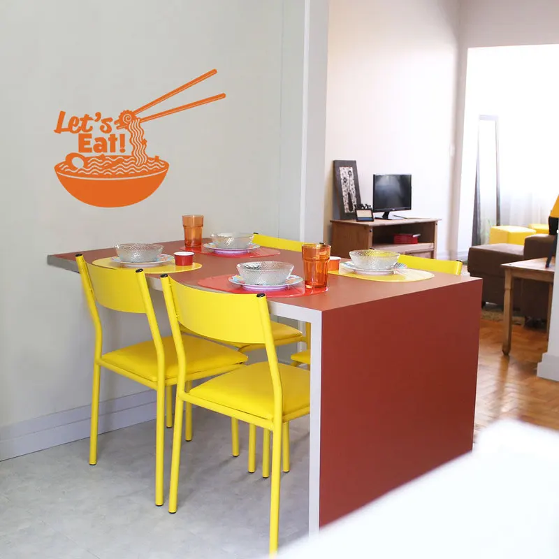 Наклейка для кухонной стены Лапша фаст фуда виниловая настенная наклейка