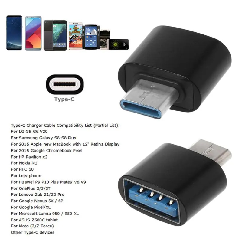 Металлический адаптер USB C 3 1 Type папа 2 0 мама OTG преобразователь синхронизации