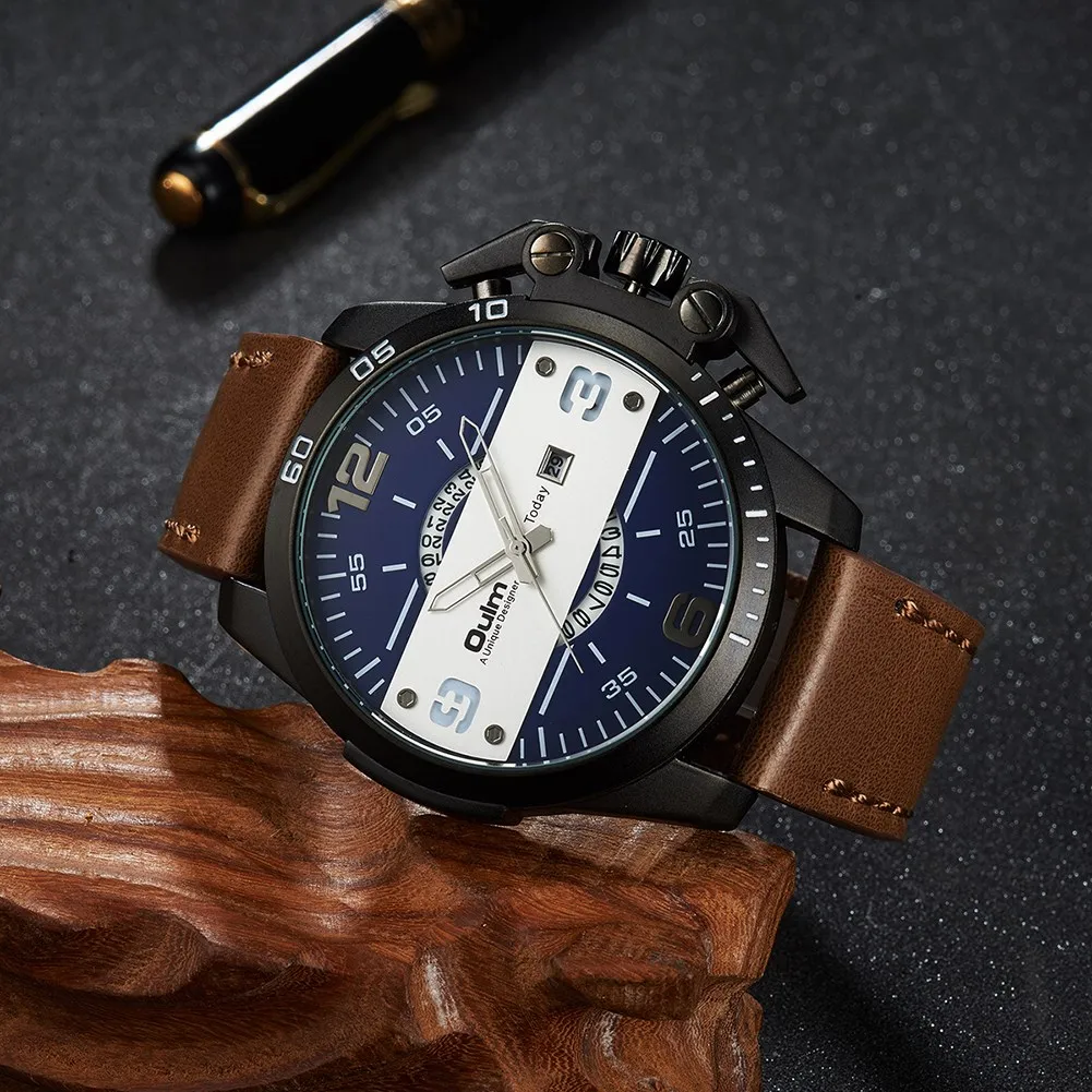 VH 2017 Повседневные часы Для мужчин Дата человек Наручные Reloj Hombre кожаный ремешок