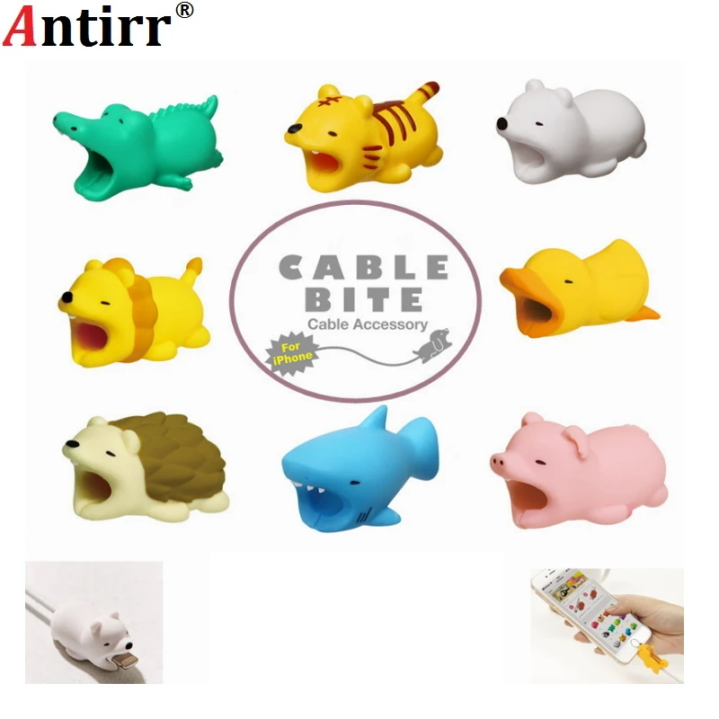 Cable Management Protector Winder Animal Bite Shaped Tiger Dog Shape Earphone Accessories | Электроника