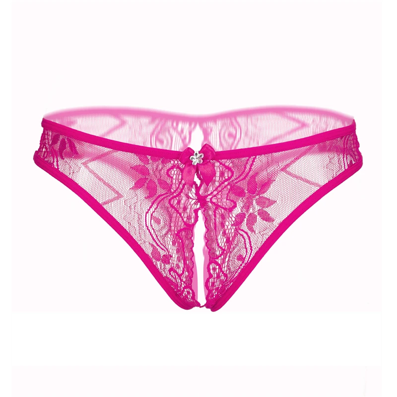 AIIOU Women Sexy Lace Thong Panties Erotic See Through Transparent Hollow Out  Embroidery Women Low Waist Thongs Underwear Pants