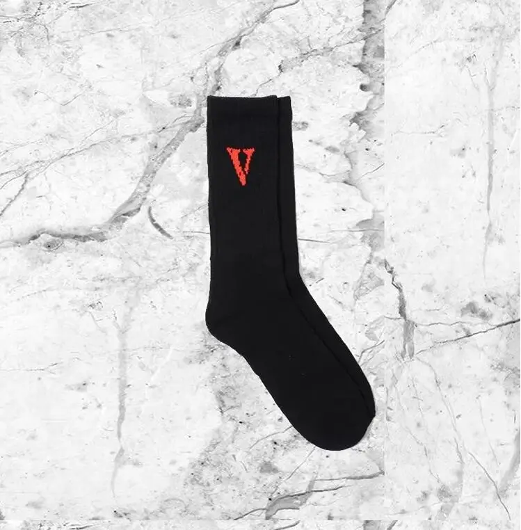 Vhei 1 пара CTN, мужские носки для скейтборда, хлопковые носки для скейтборда, хип-хоп, Европа, Корея, Харадзюку, белые, черные носки, пара, высокие носки - Цвет: Vhei