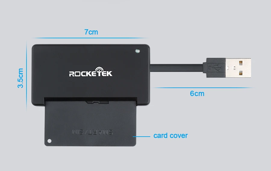 Rocketek USB 2.0 smart card reader DOD Военная Униформа USB высокого качества Карт-ридеры/CAC общего доступа, адаптер сим-карты, ID, банковские карты