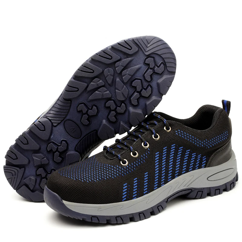 Дышащие мужские уличные рабочие ботинки со стальным носком большие размеры