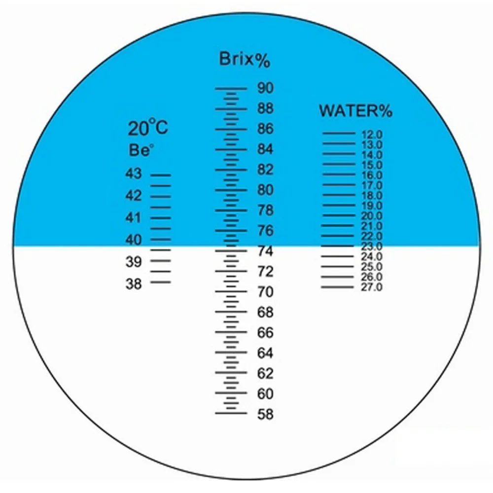 Tri scale измерение Портативный мед рефрактометр пчеловодный тестер пчелы 58 90% Brix/38 43