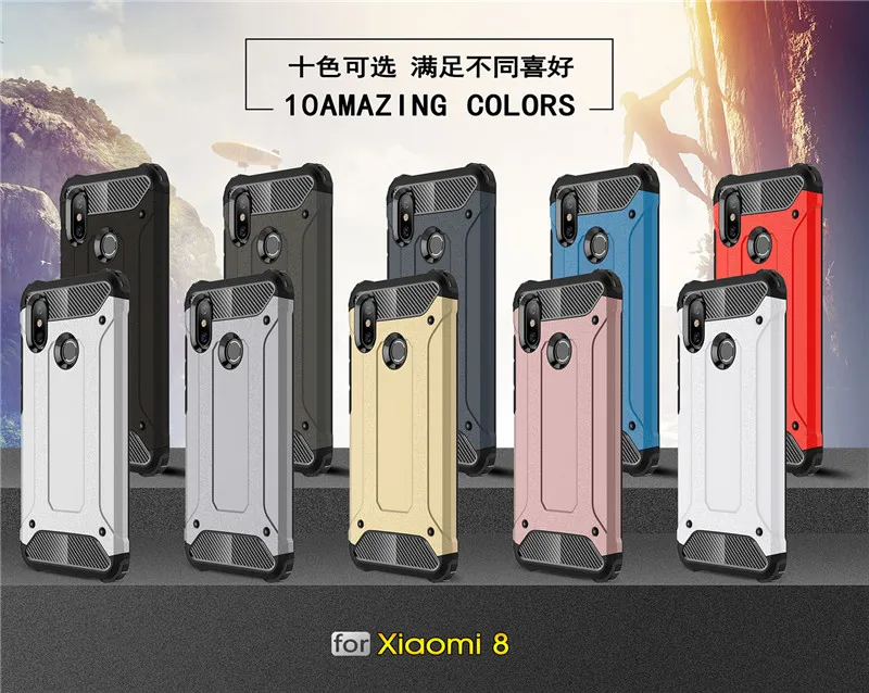 Гибридный противоударный бронированный чехол для телефона Xiaomi Mi 8 SE 5 5S Plus 6 Max 2 Mix 2s