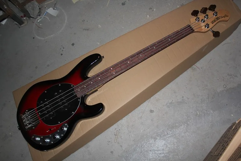 Бесплатная доставка высококачественный электрический бас StingRay 4 винно красного
