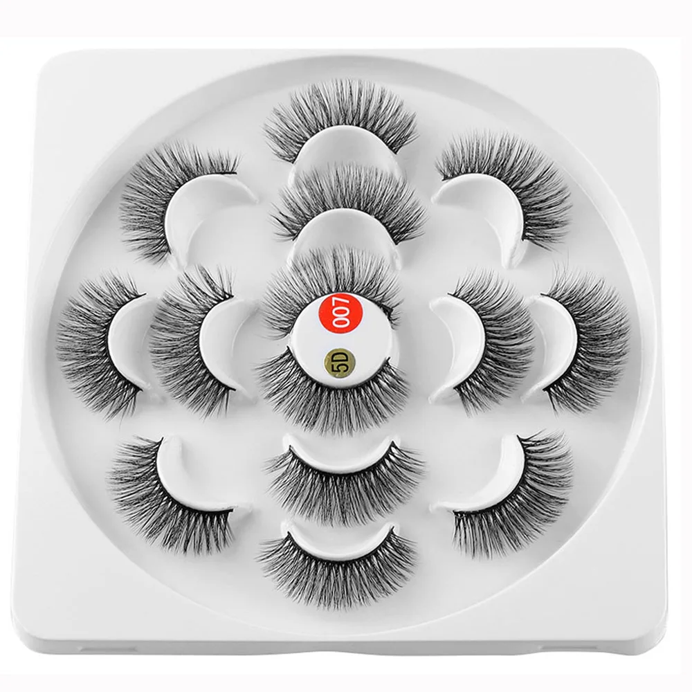 13mm-5D-07 7 Pairs 3D Mink Hair False Eyelashes 25mm Lashes Thick Long Wispy Fluffy Handmade Cruelty-free Mink Eyelash Makeup Tools maquiag - Цвет: 13mm-5D-07