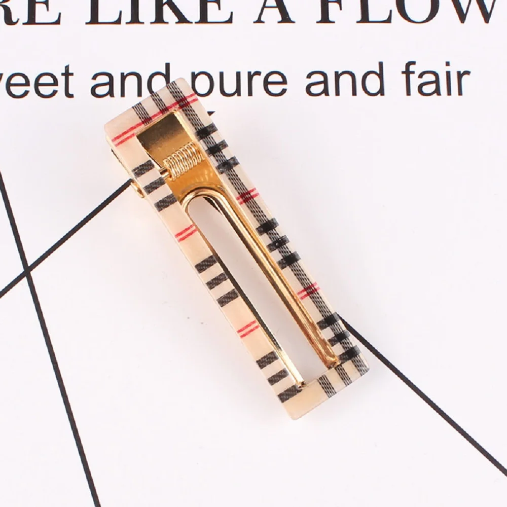 

1pcs Fashion Acetic Acid Houndstooth Hairpin Geometric Rectangle Acetate Hair Clip Barrette Hairband Women Hair Accessories
