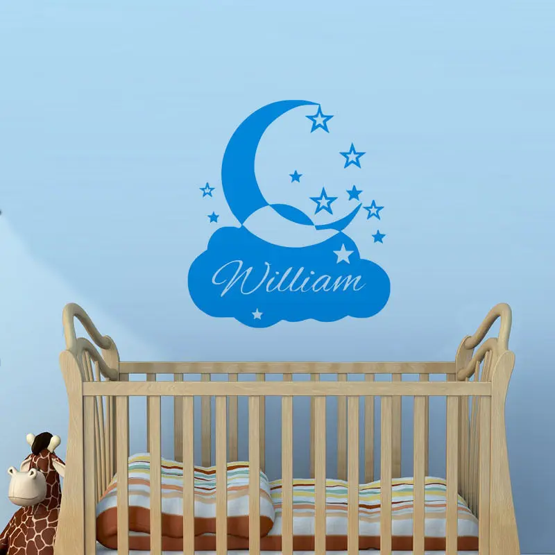 Наклейка на стену Луна и звезда|star wall stickers|wall stickers for kidsname |