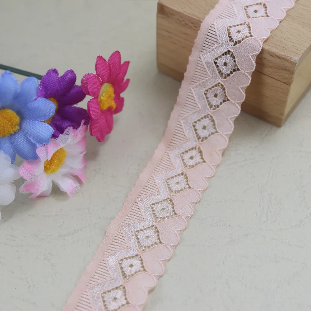 Эластичная растягивающаяся кружевная отделка 5 ярдов/Лот мясо оранжевое сердце