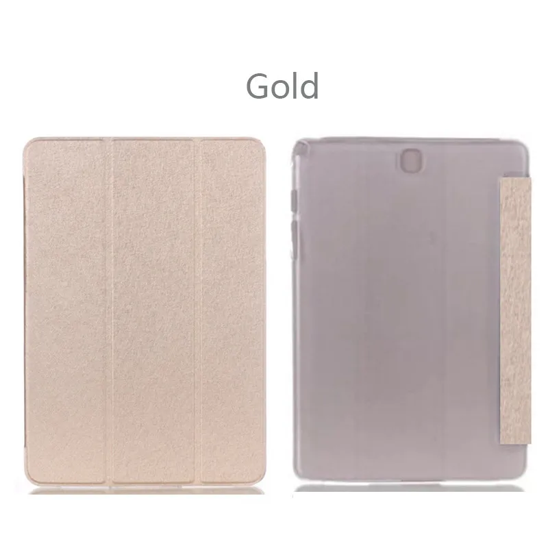 Чехол для планшета для samsung Galaxy Tab S2, 8,0 дюймов, SM-T710, T715C, T715, откидная подставка, искусственная кожа, прозрачная защитная задняя крышка - Цвет: Gold