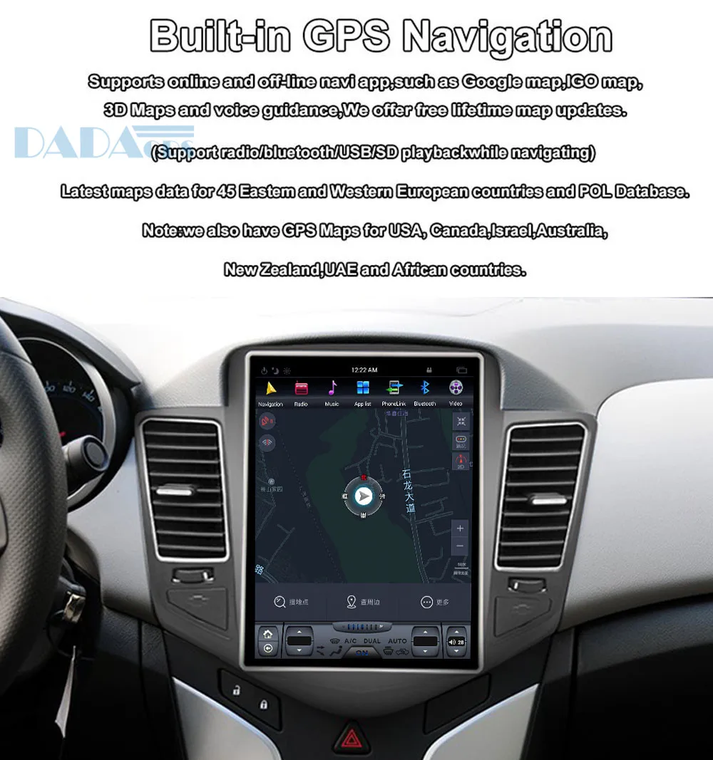 10," Tesla стиль Android 7,1 Автомобильный мультимедийный радио плеер для CHEVROLET CRUZE 2009-2013 gps Карта Навигация Авто без dvd wifi