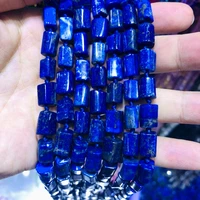 wholesale 2strings natural lapis lazuli gem stone loose beadsraw nugget tube beads for jewelry 15 5string