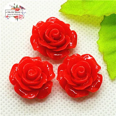 red 50pcs 50 шт 20 мм смешанный цвет Камелия каучуковый кабошон с плоским основанием DIY украшения/телефон без отверстия - Цвет: red 50pcs