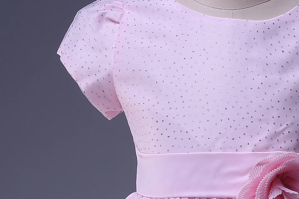 Cutestyles Lace Flower Girl Gresses With Pink Sash Boutique Summer Girls Party Dresses GD40814-43 | Детская одежда и обувь