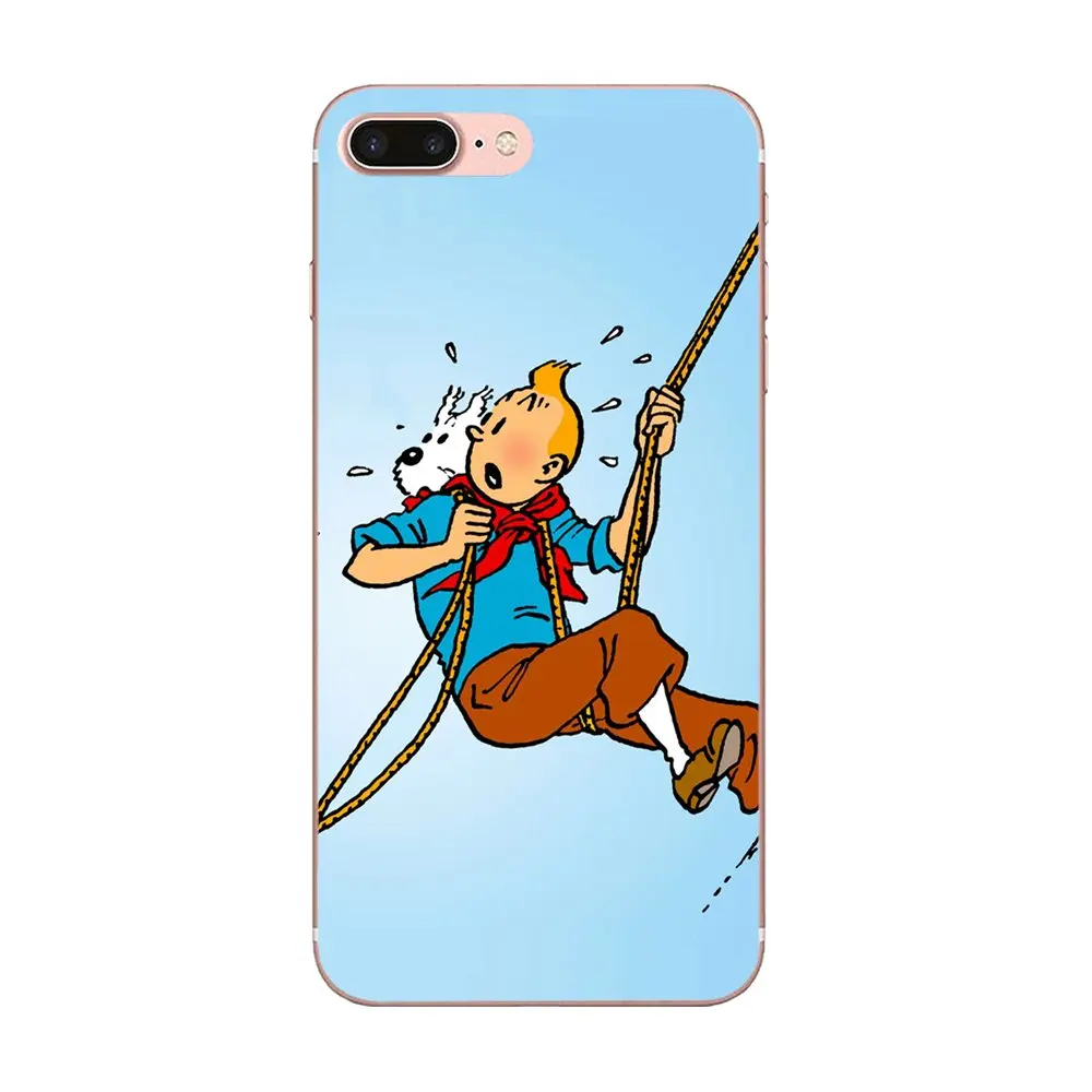Приключения Tintin Funda для Galaxy Alpha Core Note 2 3 4 S2 A10 A20 A20E A30 A40 A50 A60 A70 M10 M20 M30 мягкий хит