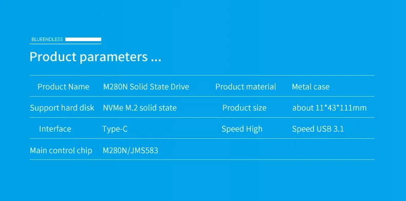 Портативный PCIE M.2 NVME SSD корпус Поддержка M ключ Тип C USB3.1 2240/2280 SSD чехол полностью алюминиевый внешний бокс для твердого диска