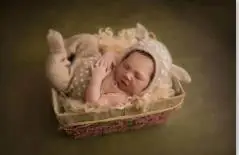 as poto Рождественский наряд для новорожденных, шапочка с оленем и детский комбинезон, вязаная мохеровая детская шапочка с оленем, реквизит для фотосессии - Цвет: as poto