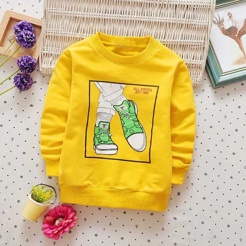 Autumn spring Casual Children clothing boys baby's cartoon print o-neck long sleeve t-shirt Y2487 |